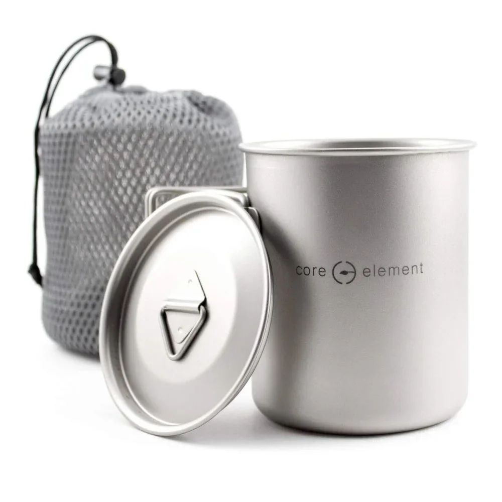 CE 2-Piece Titanium Cookware Set Mug 15oz 450ml + 25oz 750ml‎ Cup Mug Ult…